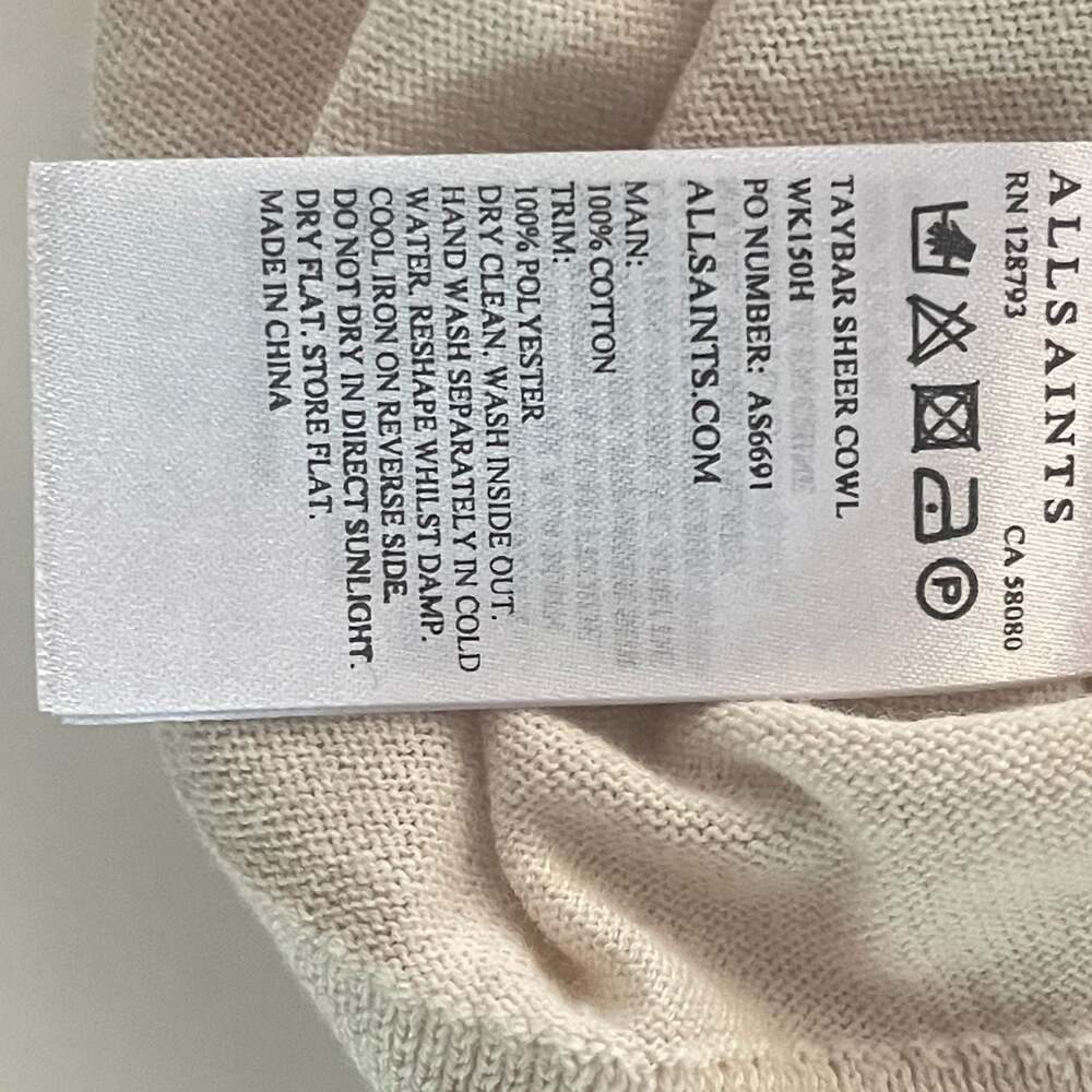 AllSaints Taybar Sheer Cowl Neck Sweater