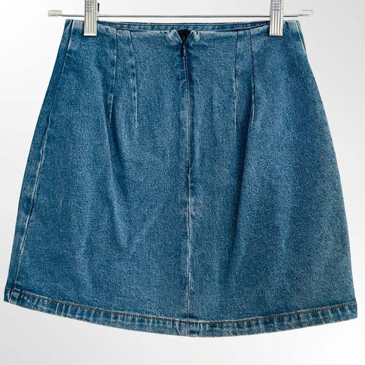 John Galt (Brandy Melville) Denim Mini Skirt with Front Slits