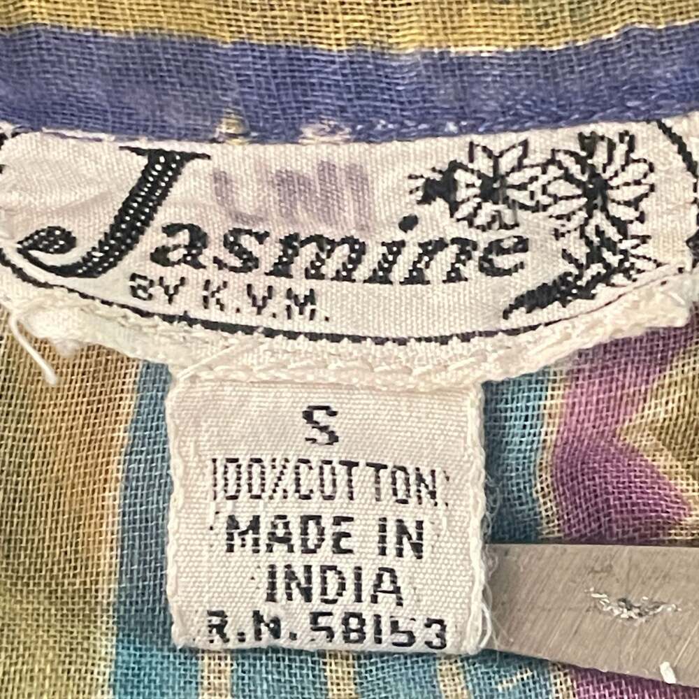 Jasmine by K.V.M. Vintage Geometric Printed 100% Cotton Button-Down Shirt
