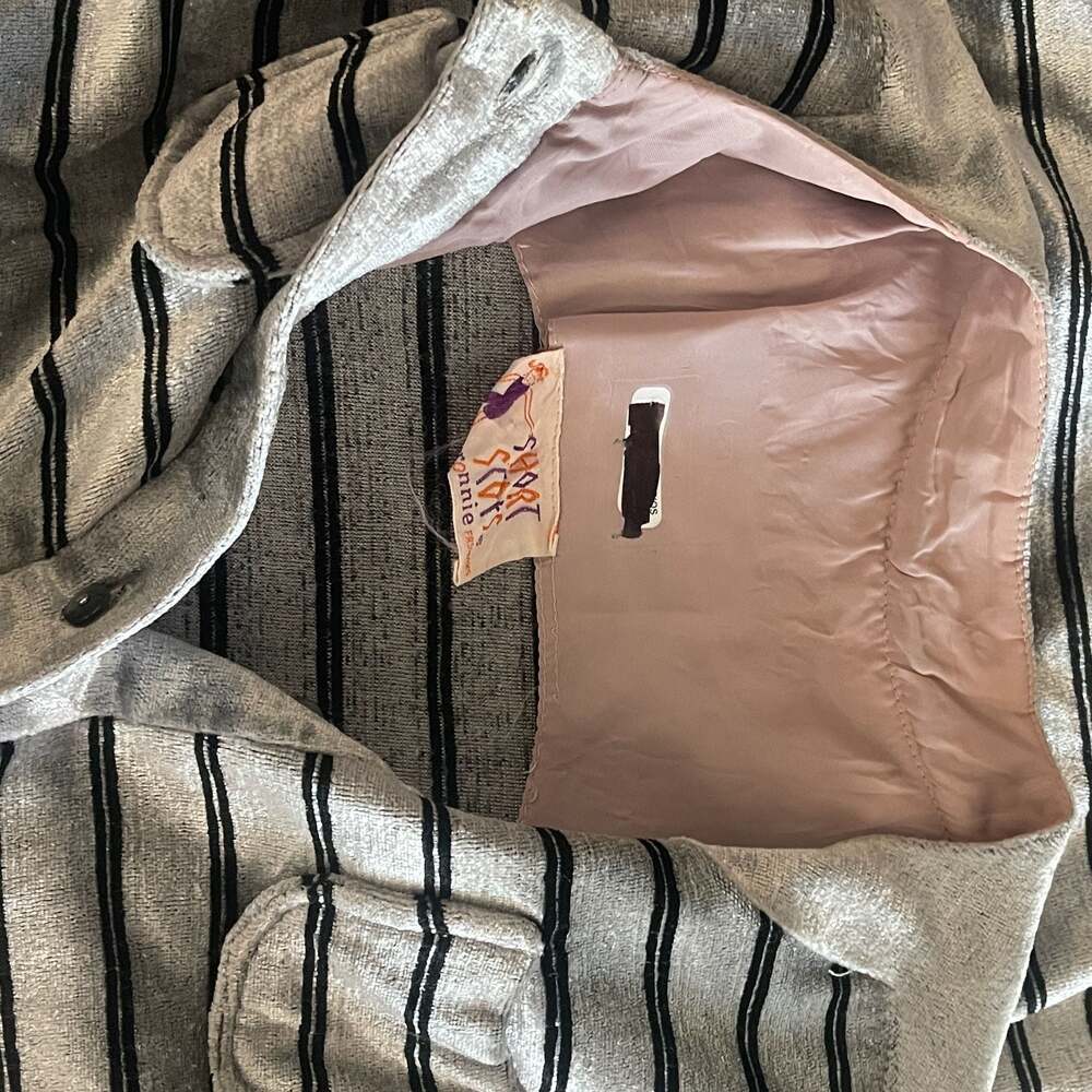 Vintage Striped Velour Polo Mini Dress