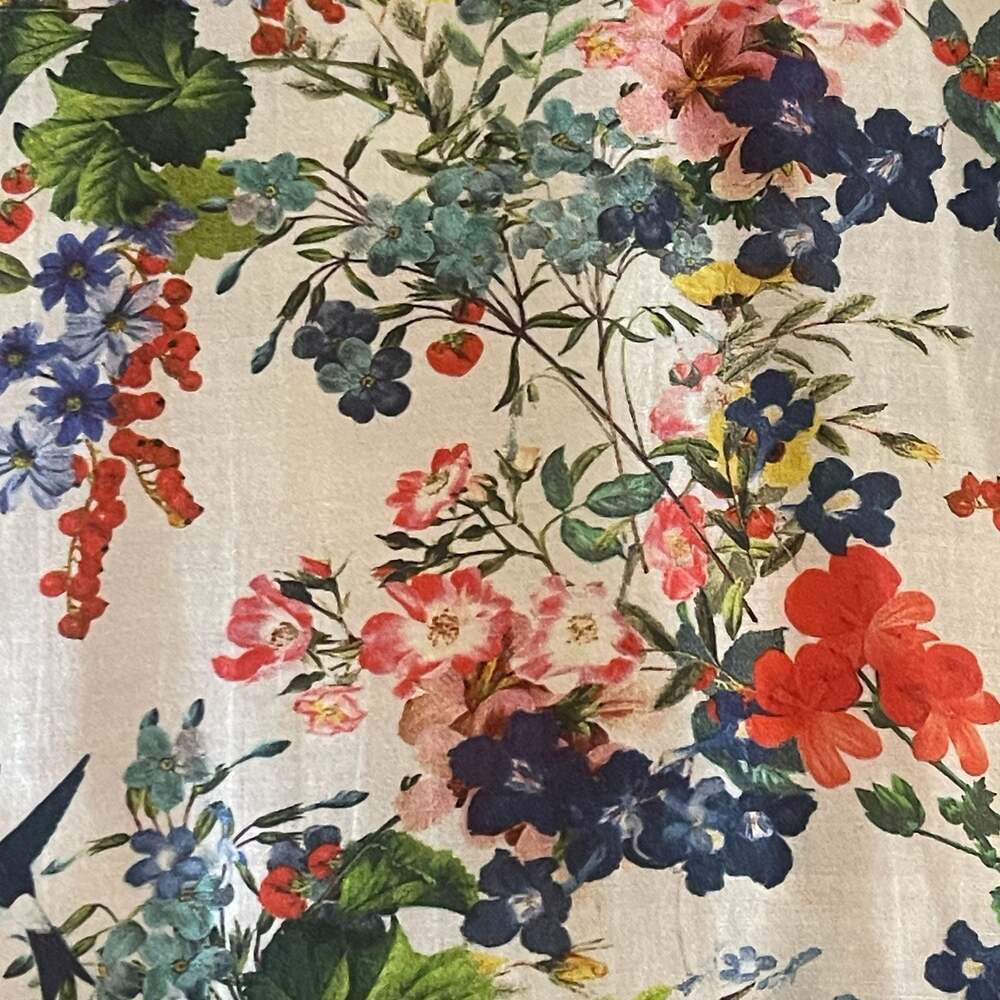 Zara Woman Long Sleeve Floral Print Split Neck Blouse