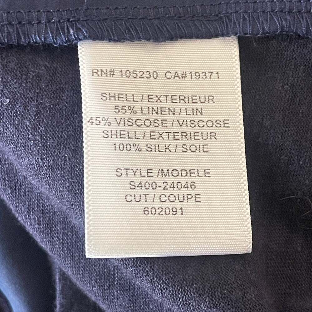 Soft Joie Navy Silk and Linen Blend Hi-Lo Tank Top Size Small