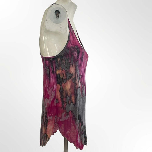 TEE by Big Star Pink and Grey Tie-Dye Racerback Tank Top