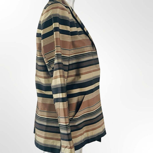 Kasper & Company ASL Women's Striped Silk Blazer Jacket