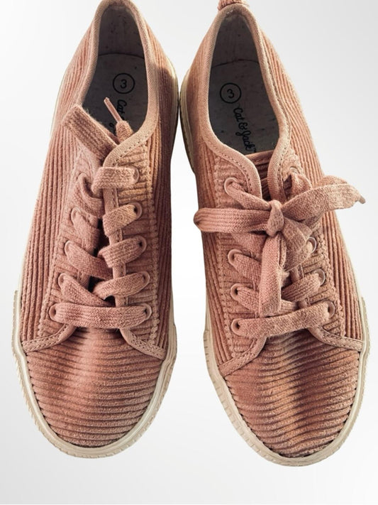 Cat & Jack Corduroy Lace-Up Sneakers in Dusty Pink size 3