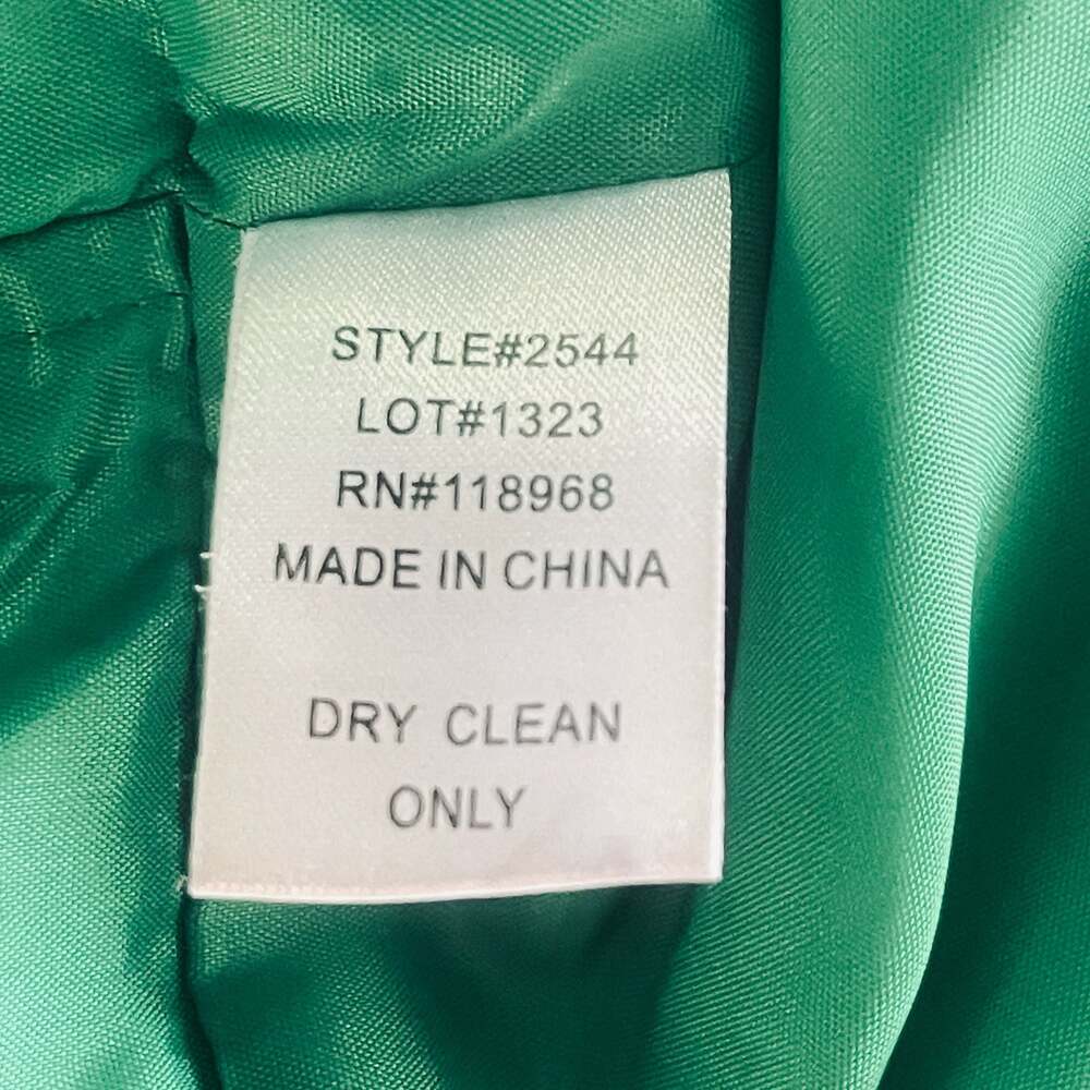 OC by OC Emerald Green 100% Silk Pleated Beaded Waist Maxi Evening Gown Size 12