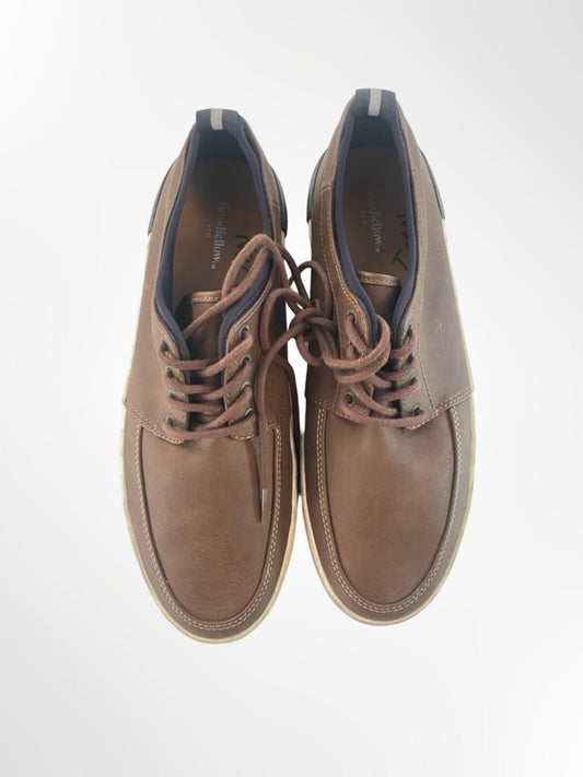 GoodFellow Brown Leather-Style Men's Boat Shoes in size 9
