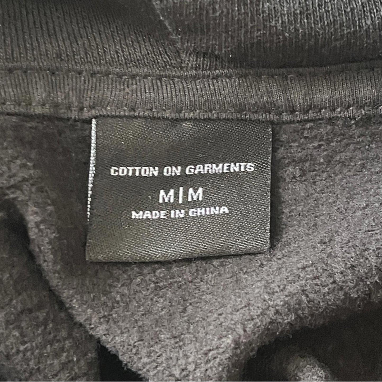 Thick Black Hoodie with Drawstring in Size Medium