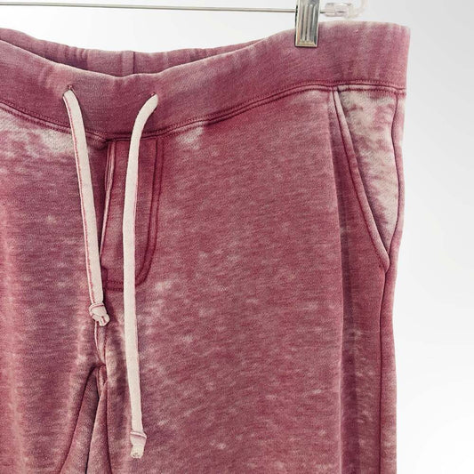 Ocean Current Women's Acid Wash French Terry Jogger Sweatpants Burgundy Size M