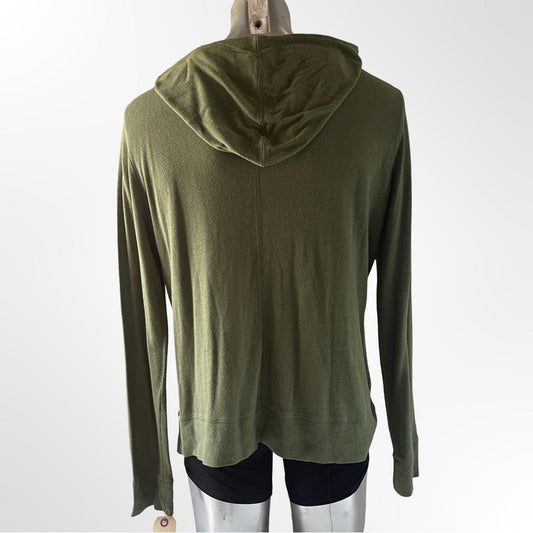 City Stars XXL Olive Green Thin Zip-Up Hoodie