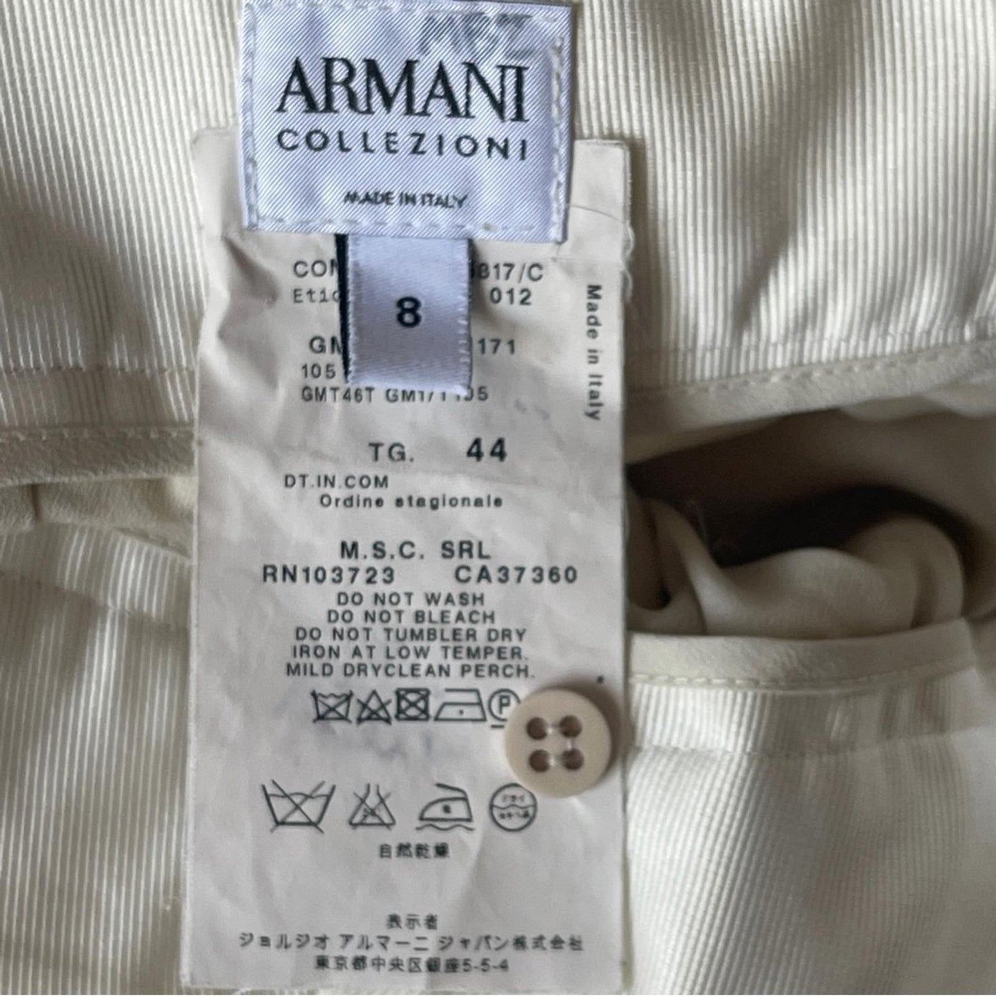 Vintage Armani Collezioni Cream Textured 2pc Suit