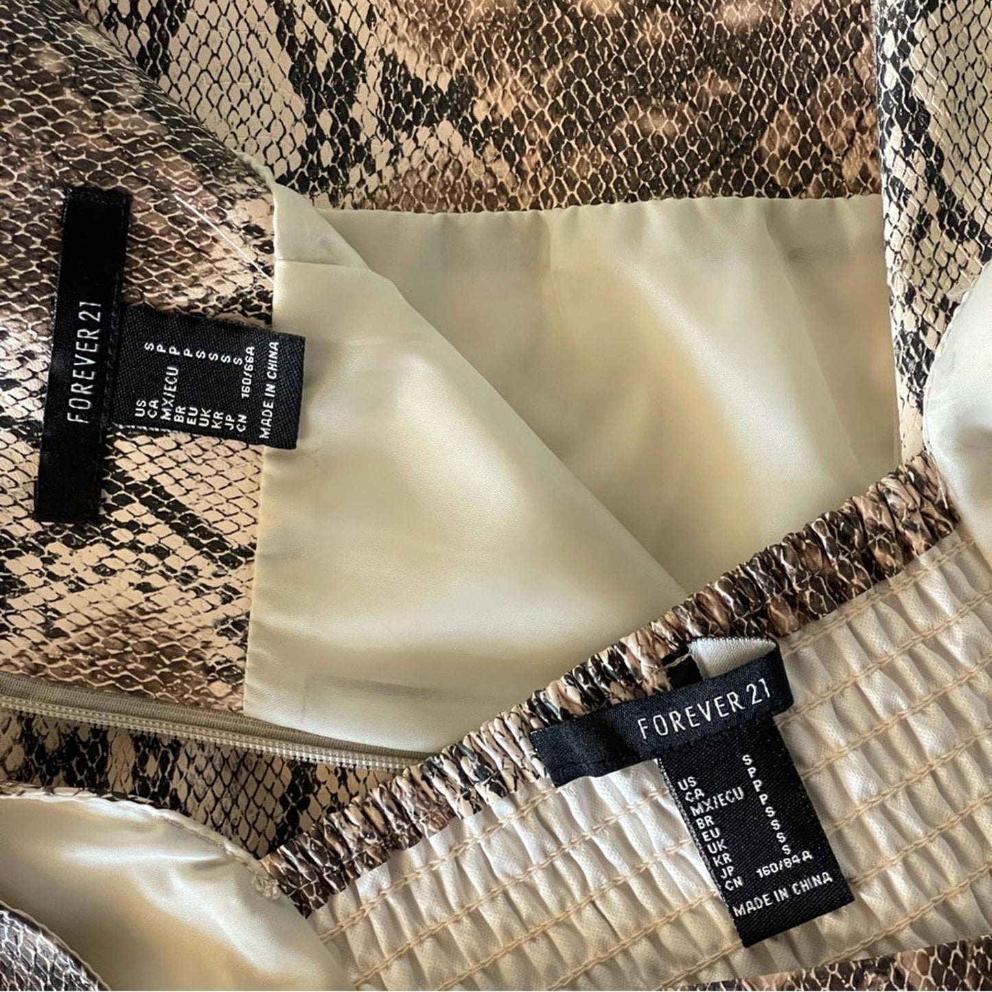 Cute Forever 21 Brown Snake Print Set in size S
