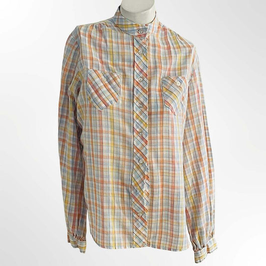 Desigual Women's Plaid Button-Up Shirt with Double Pockets