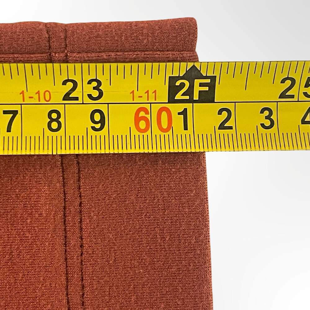Wide Leg High-Waisted Drawstring Sweatpants with Pintuck Detail in Rust