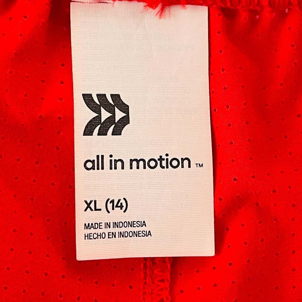 All in Motion Boys' Basketball Shorts Red Mesh Athletic Wear