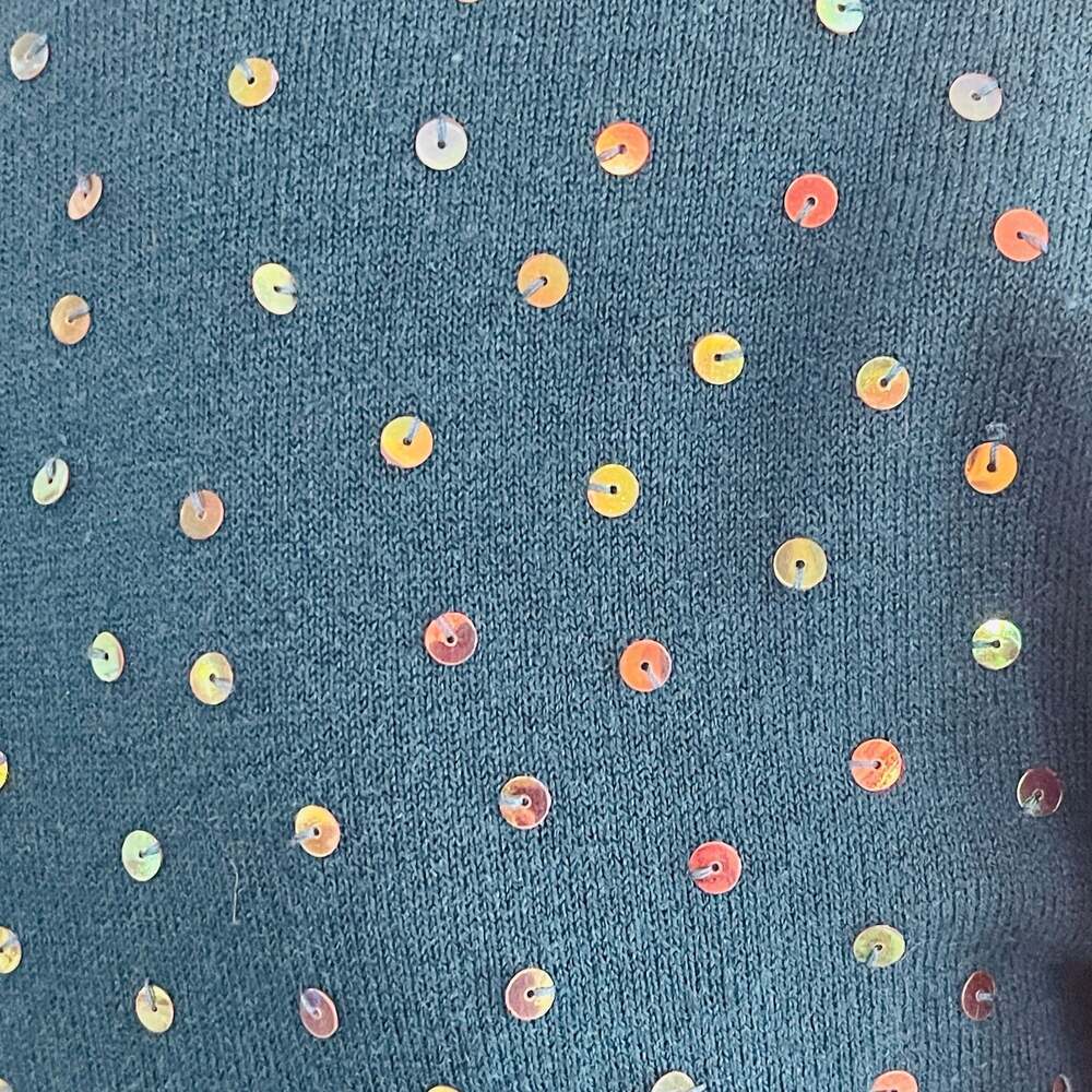 Necessary Objects Sequin Tie Front Crop Top Teal