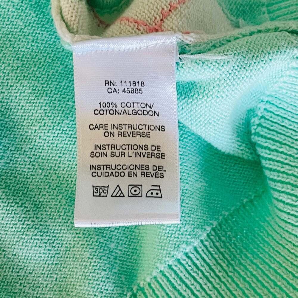 MICHAEL Michael Kors Mint Green Argyle V-Neck Cotton Cardigan Sweater