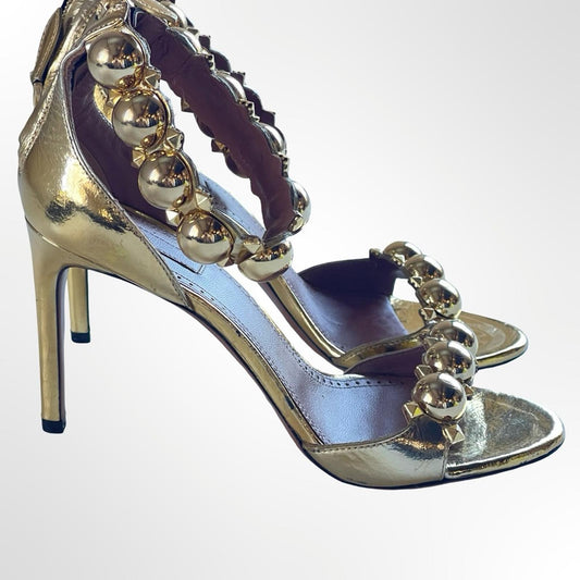 ALAIA La Bombe Elegant Gold Women's Heels NWOT size 6.5
