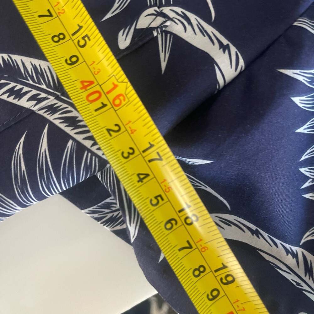 Men's Navy Tropical Floral Short Sleeve Camp Collar Shirt