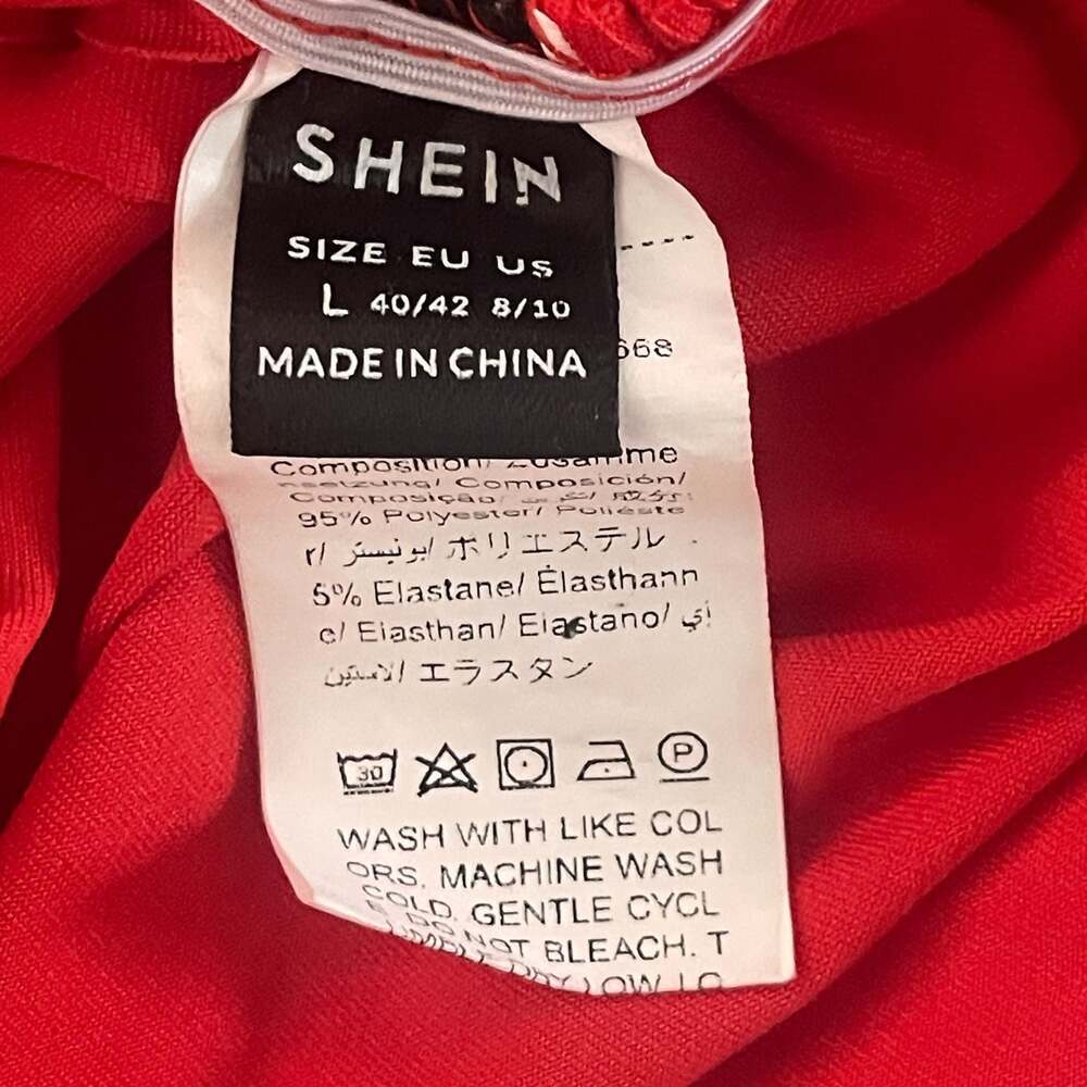 SHEIN Red Short Sleeve Ruched Bodycon Mini Dress with Cut-out and Ruffle Hem