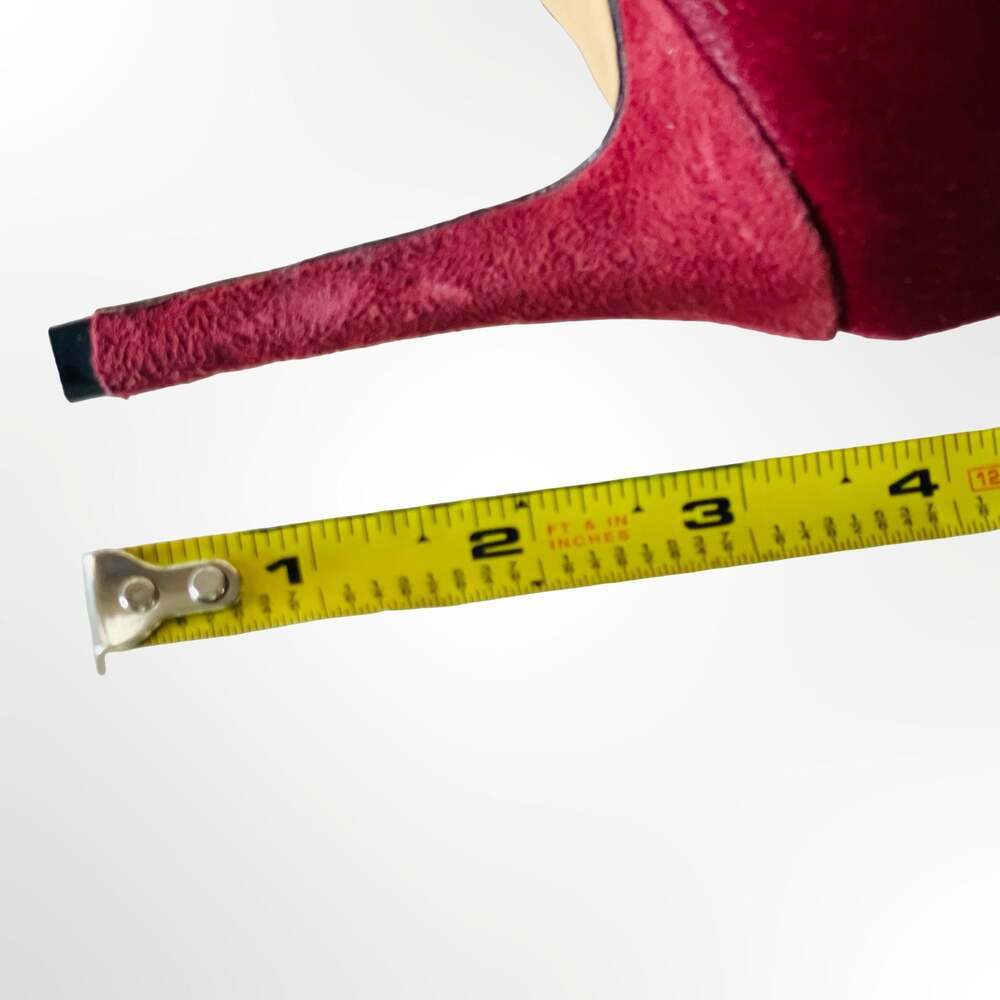 Halogen Burgundy Hair-On Calf Leather Pointed Toe D'Orsay Pumps