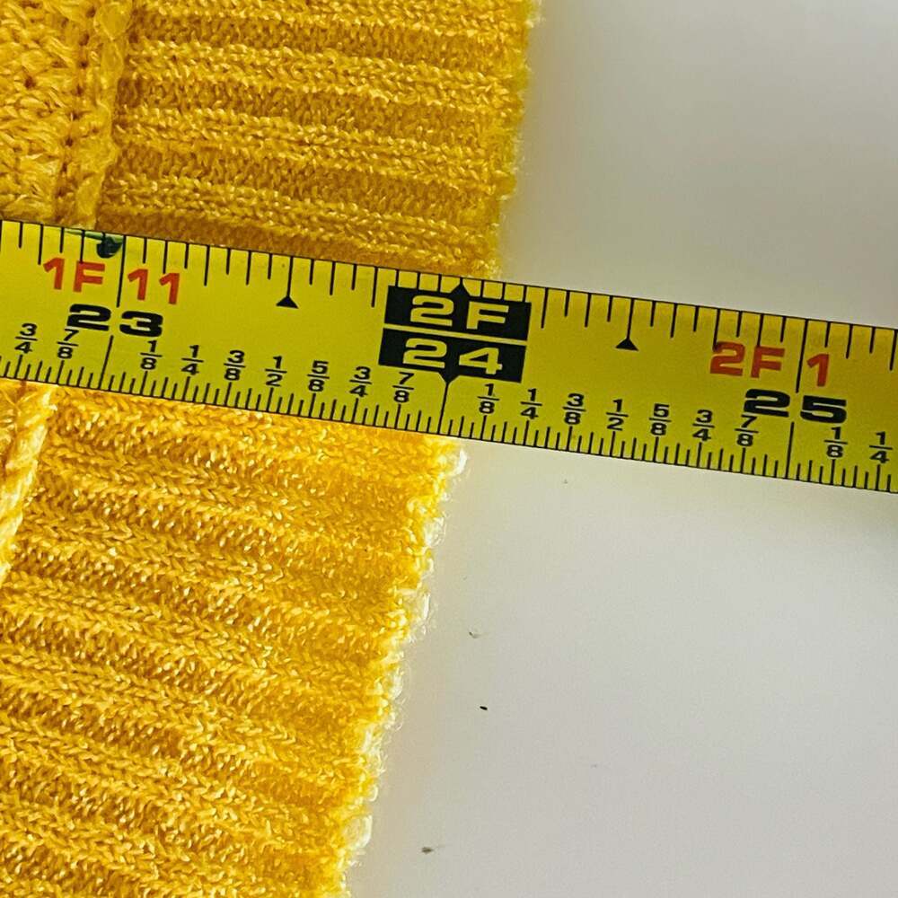 Vintage Yellow Cable Knit Button Cardigan Sweater with Pockets