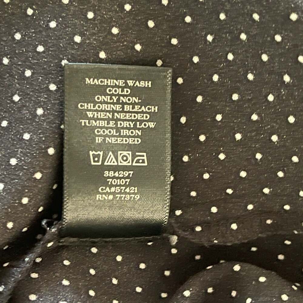 Ann Taylor Black Polka Dot Sleeveless V-Neck Blouse