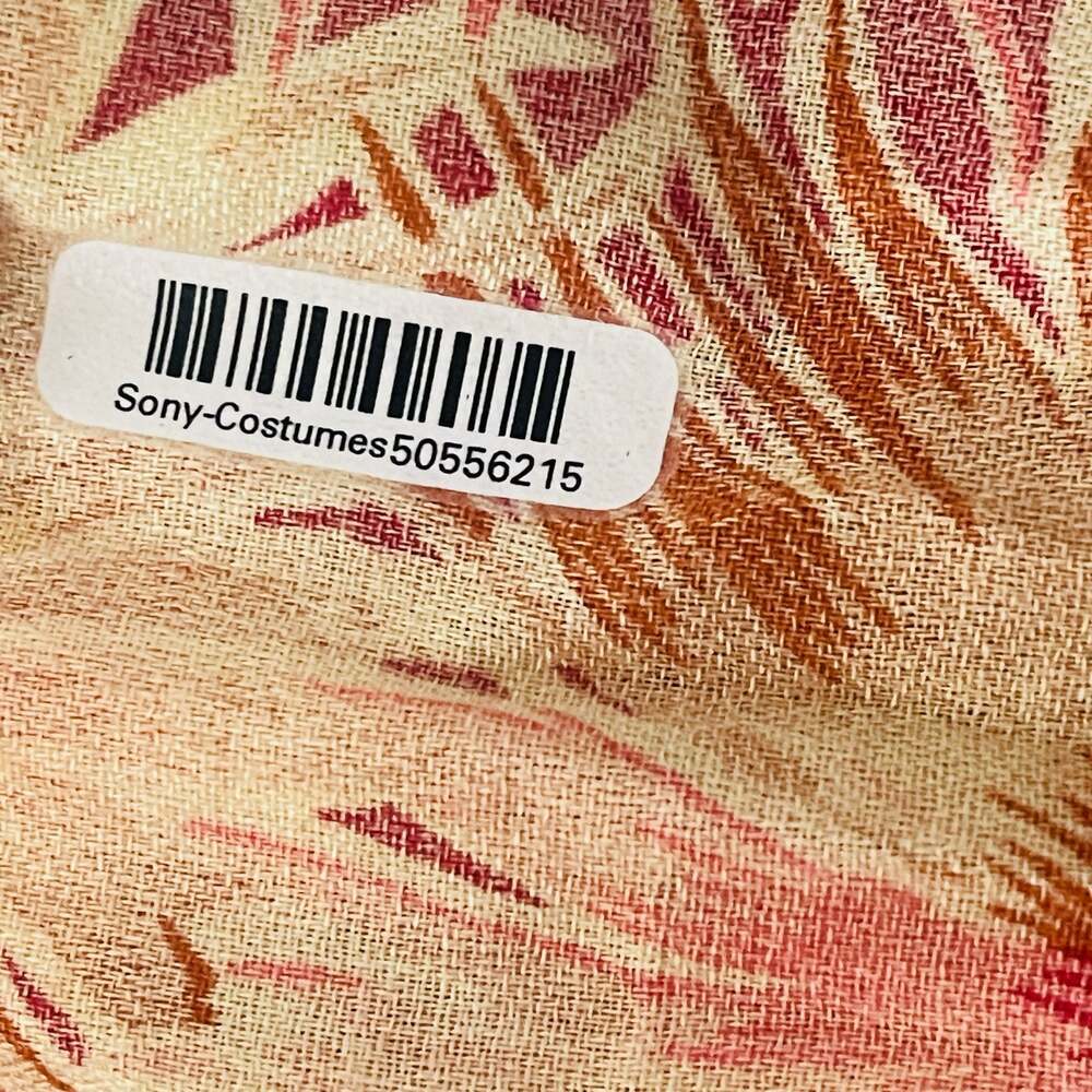 Tropical Sunburst Print Ruffle Pom Pom Poncho Cover-Up