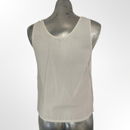 Together Cream Lace-Up Floral Embroidered Cami