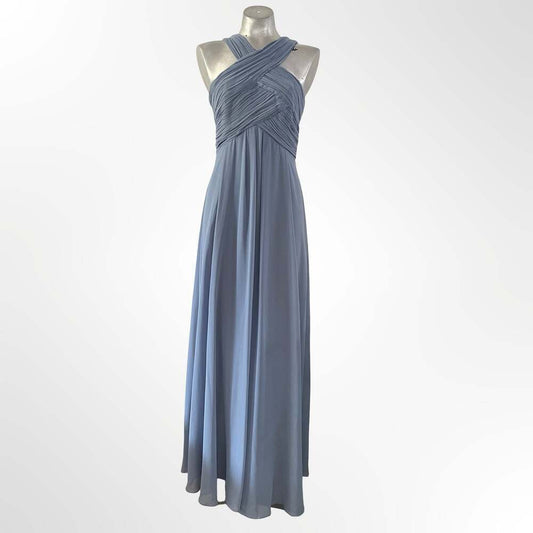 Bill Levkoff Pleated Bodice Sleeveless Formal Bridesmaid Dress, Dusty Blue