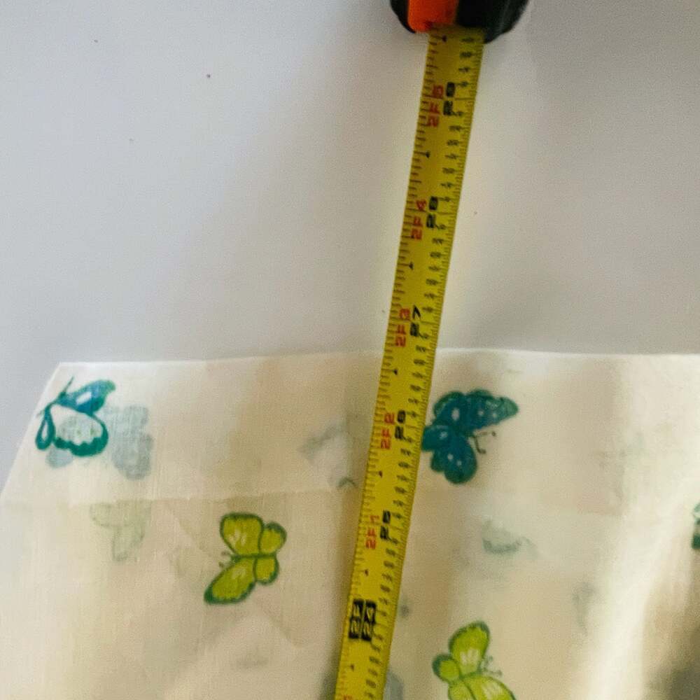 Vintage Butterfly Print Button-Up Linen Camp Shirt Blouse