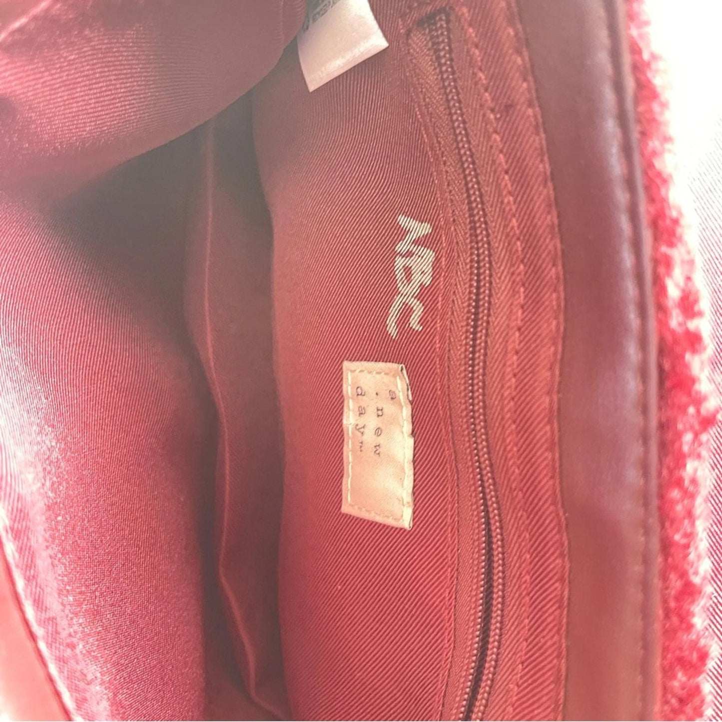 A New Day Burgundy Sherpa Crossbody Bag NWT