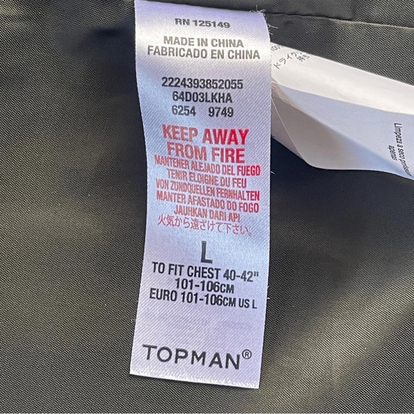 Topman Trench Coat in size Large NWOT