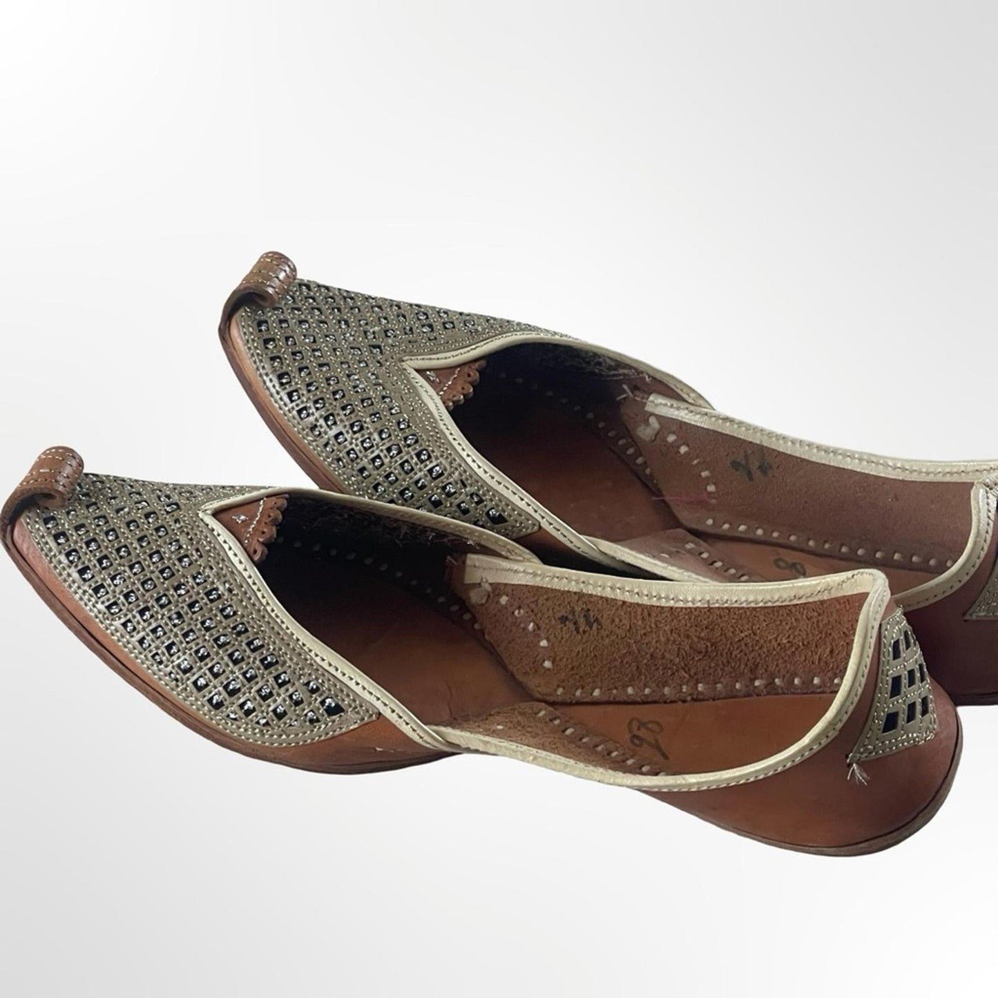 Handmade in Morocco Elegant Brown and Cream Women's shoes