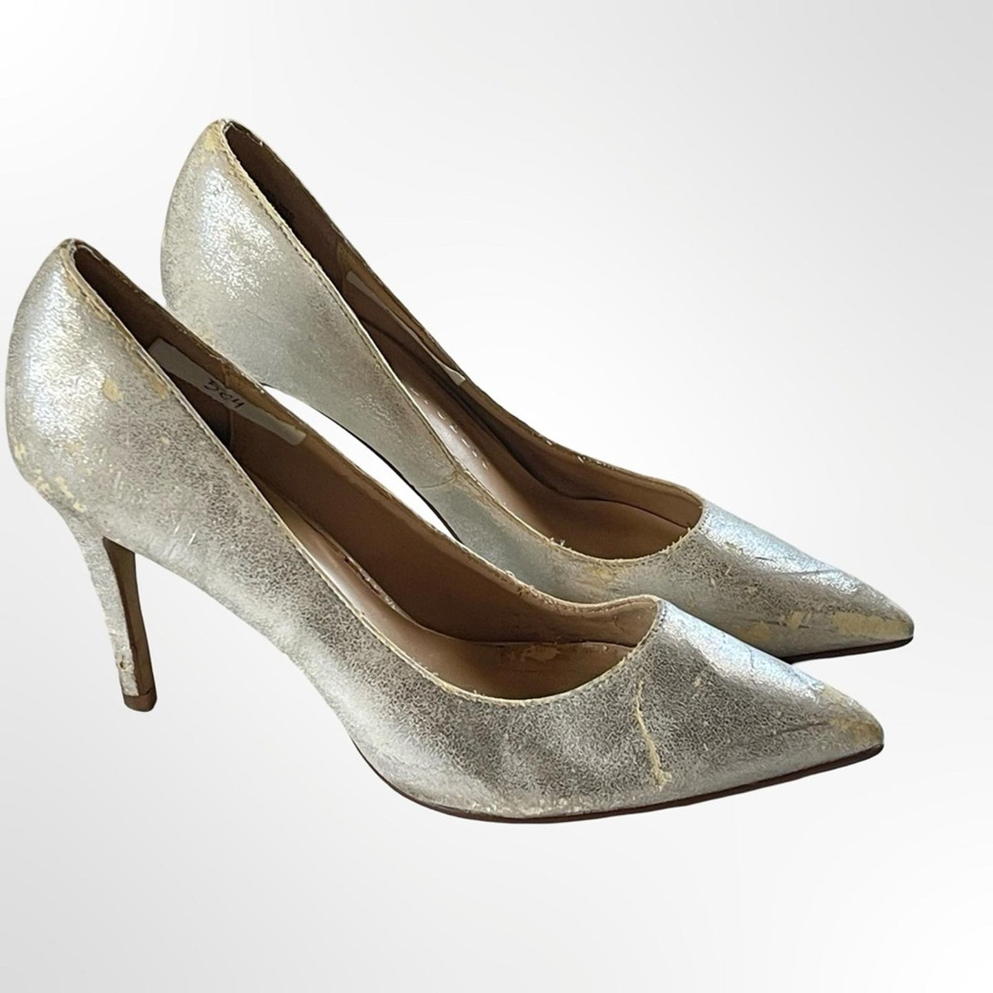 Rock & Republic Silver Metallic Pointed Toe Stilettos in 8.5