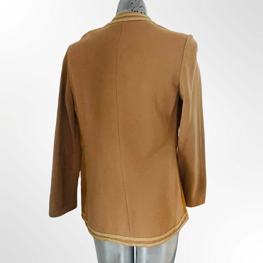 Vintage 70s Suede Leather Blazer with Soutache Embroidery & Contrast Sleeves