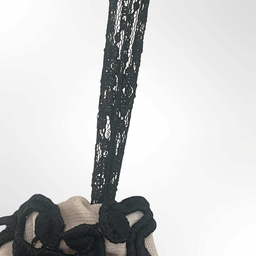 Hervé Léger Marielle Black and Ivory Spaghetti Strap Gown