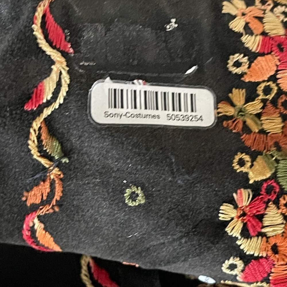 Vintage Black Velvet Floral Embroidered Sequin Blazer Jacket