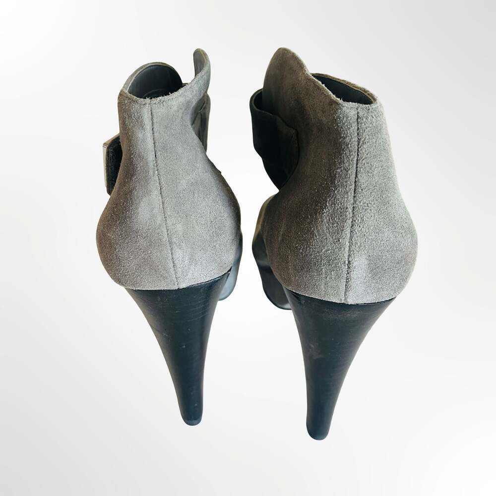 MICHAEL Michael Kors Gray Suede Platform Peep Toe Ankle Boots