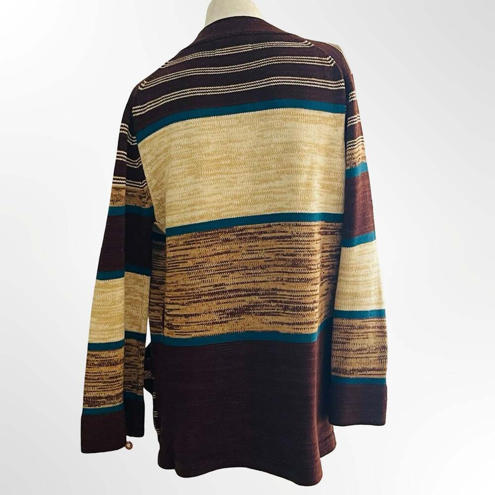 Monarch Knits Vintage Aztec Pattern Open Front Cardigan Sweater