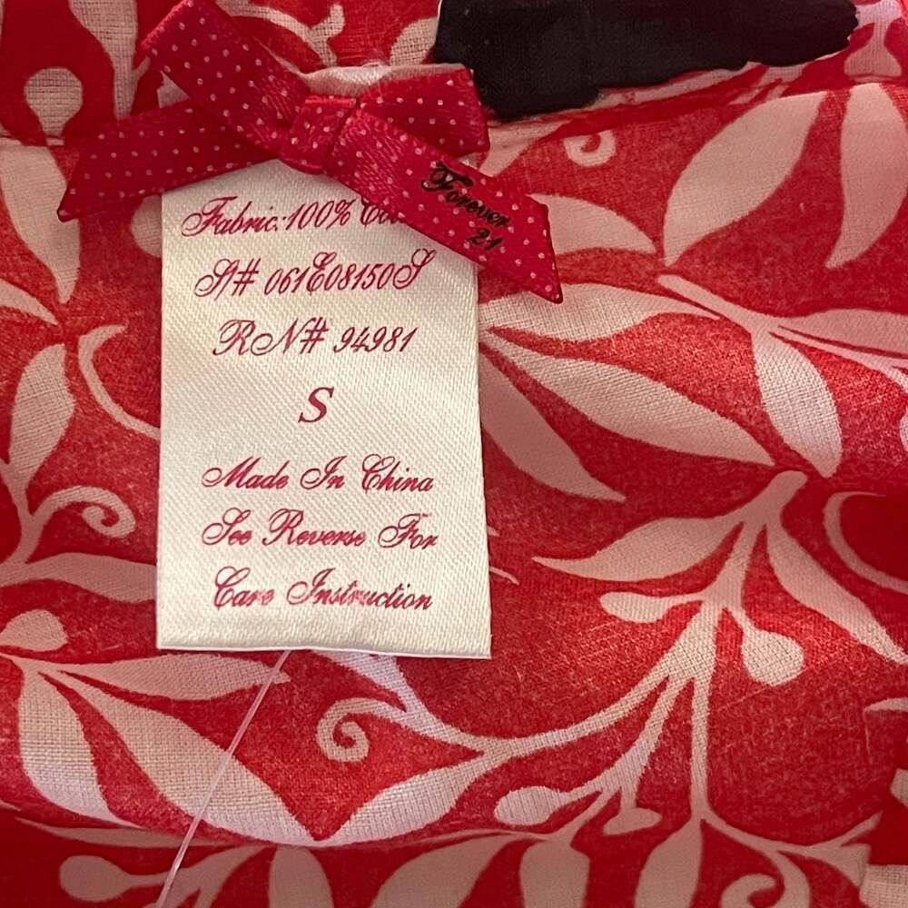 Red Printed Summer Top with neck tie feature