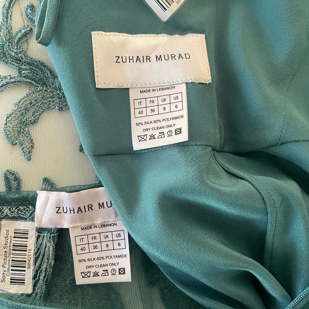 Zuhair Murad Long Sleeve Embroidered Tulle Evening Gown
