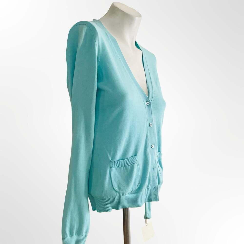 J. Crew Light Blue Cotton V-Neck Button-Front Cardigan Sweater XS