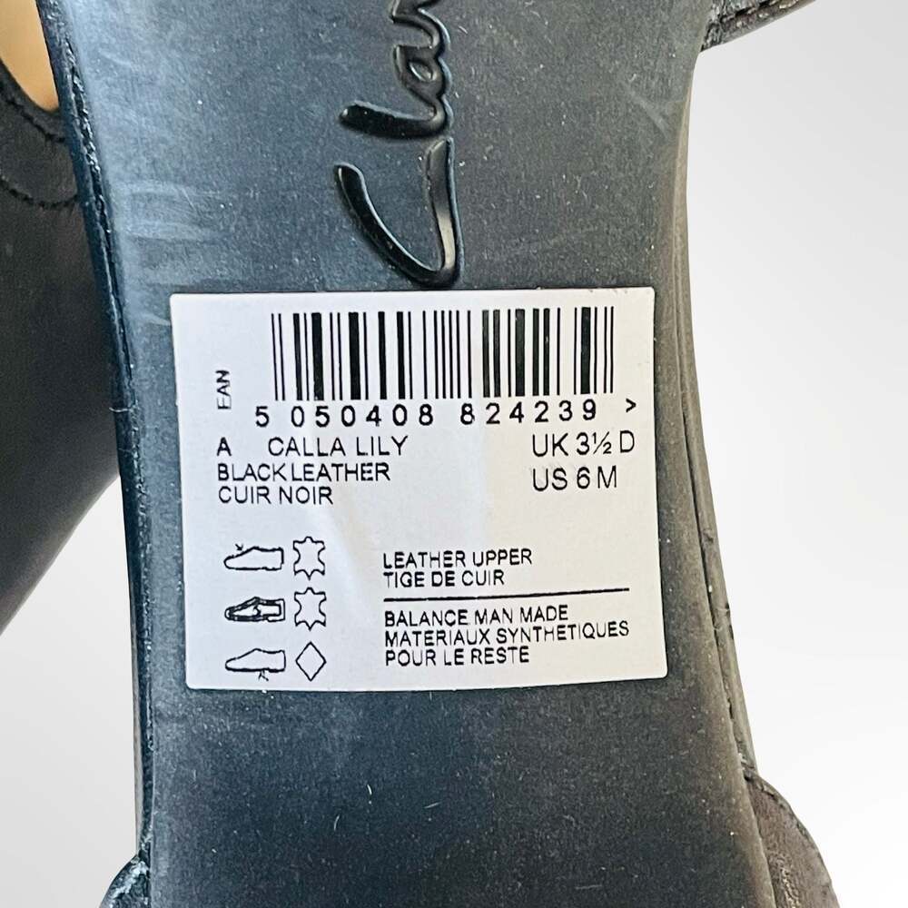 Clarks Artisan Black Leather T-Strap Kitten Heel Pumps