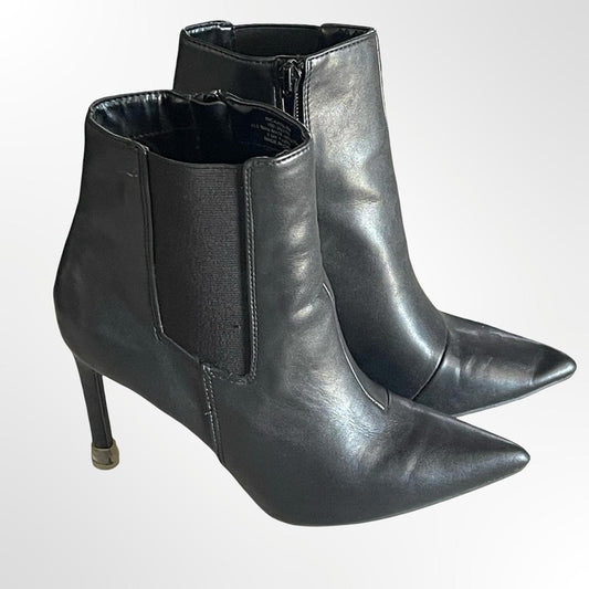 INC Women's Black Pointed-Toe Stiletto Ankle Booties in 6.5