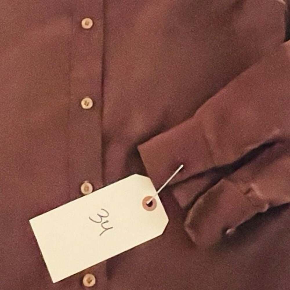 Vintage 70s Lady Arrow Brown Long Sleeve Button Down Shirt Polyester