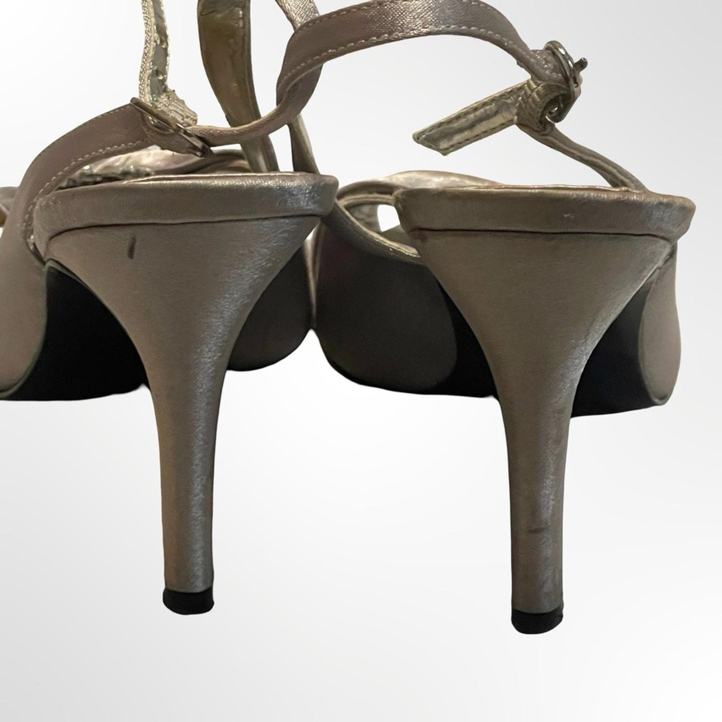 Lulu Townsend Metallic Slingback PeepToe Heels size 7.5