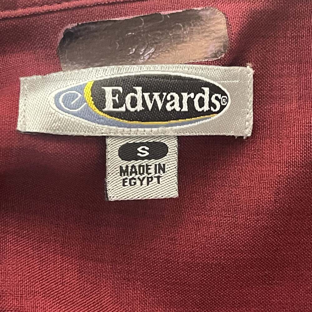 Edwards Garment Women's Burgundy Long Sleeve Stand-Up Collar Dress Shirt