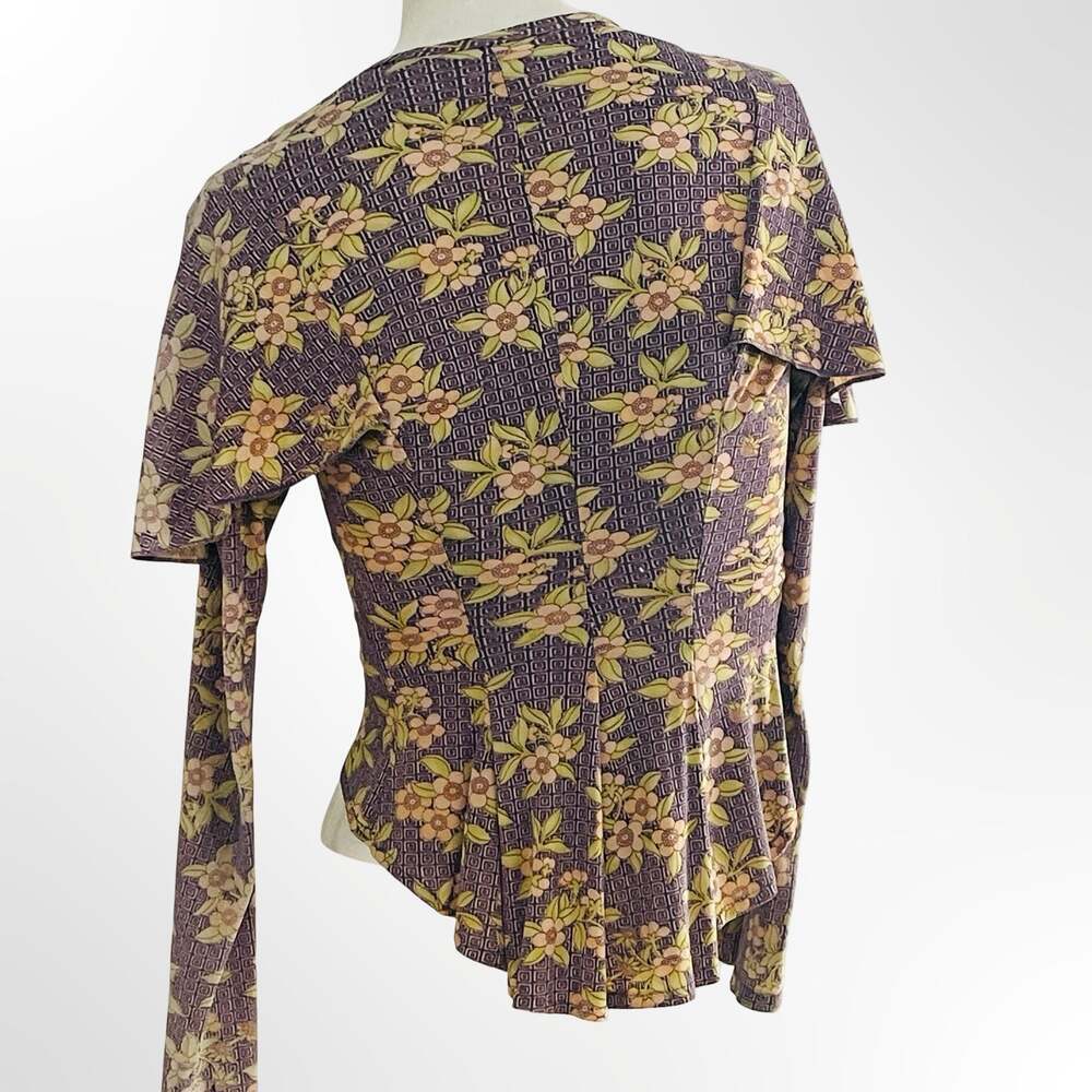 Godiva Textured Knit Top V-Neckline Self-Tie Closure Size S