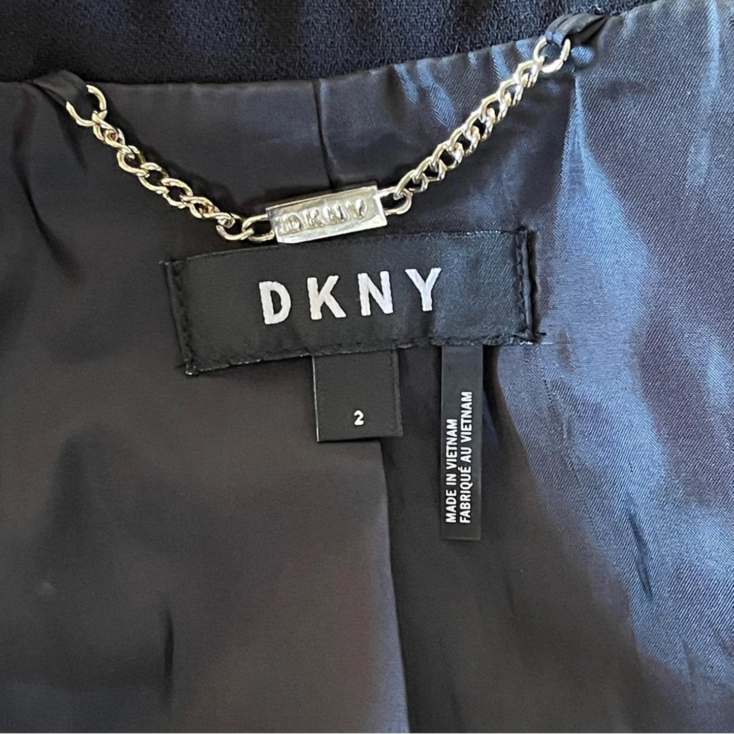DKNY Black Business Vest Suit with Gold Accent - NWOT